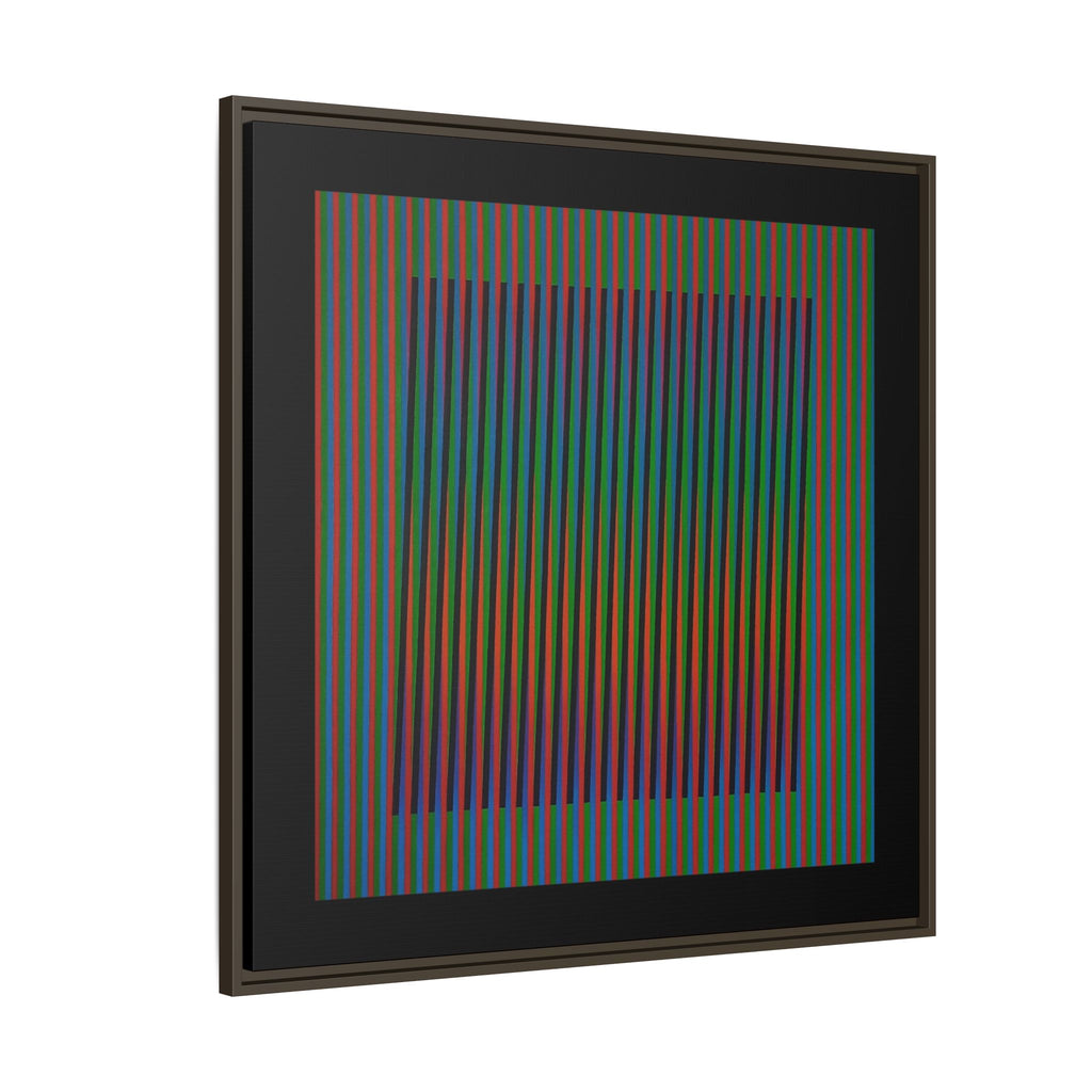 Framed Matte Canvas — Rainbow Op Art Square