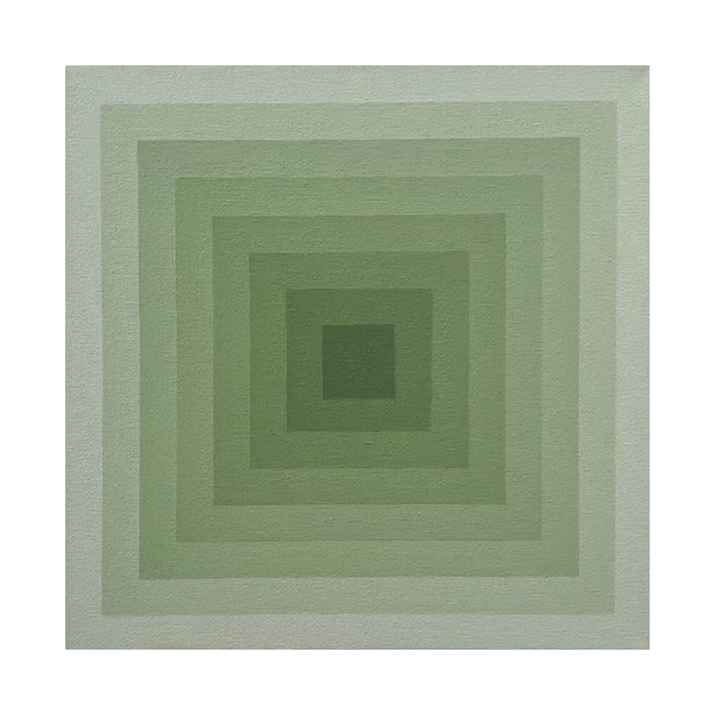 Green Gradient Geometric Canvas Print — Stretched Satin Wall Art