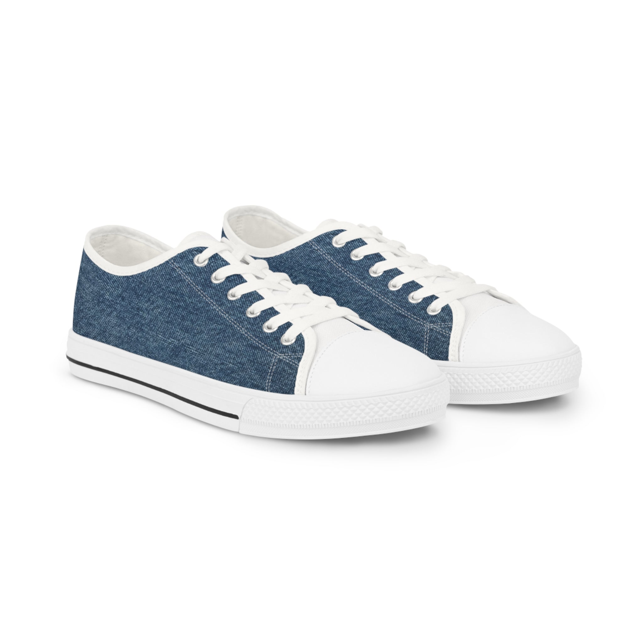 Denim Low-Top Sneakers for Men — Casual Canvas Skate Shoes