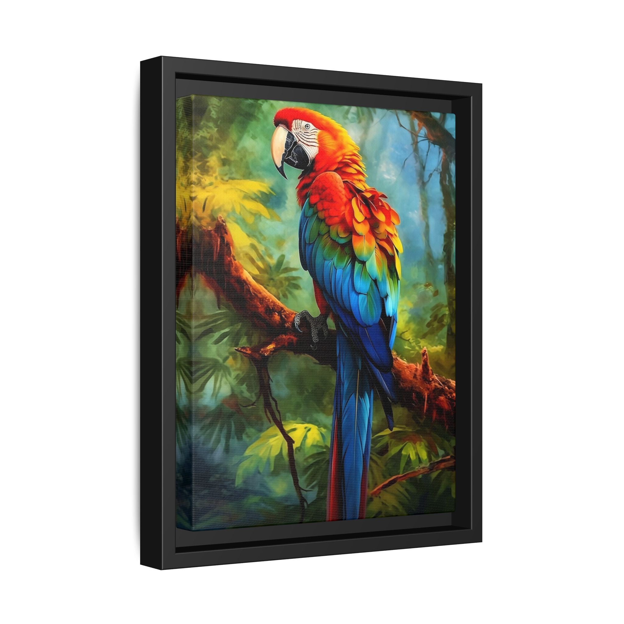 Scarlet Macaw Tropical Canvas Print (Framed Matte)