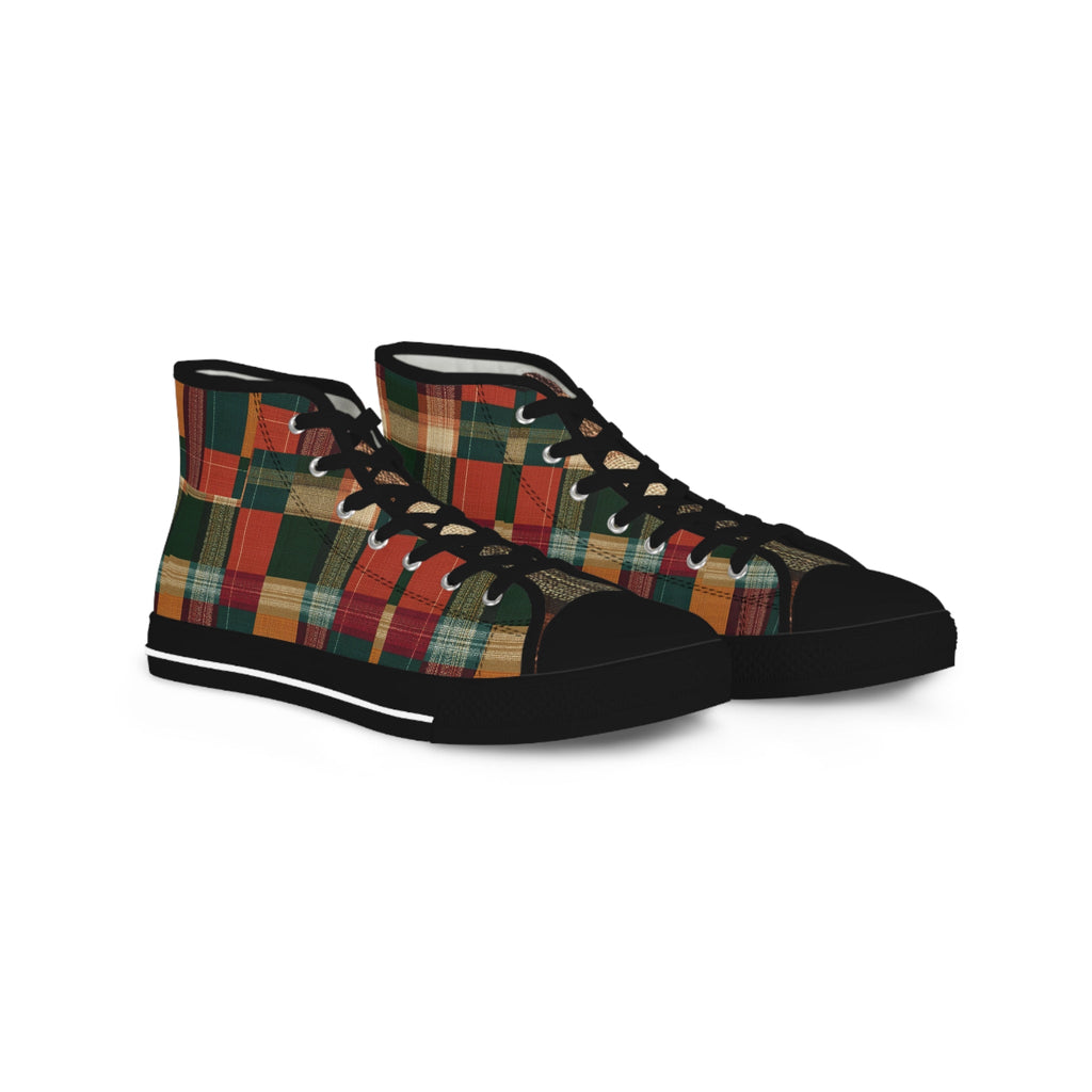 Zapatillas altas a cuadros: zapatos rústicos de otoño para hombre